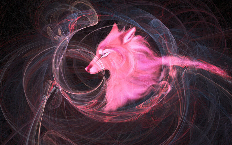 Pink Wolf in Motion