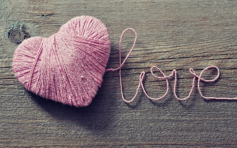 Pink Yarn Heart — Calm, Photograph