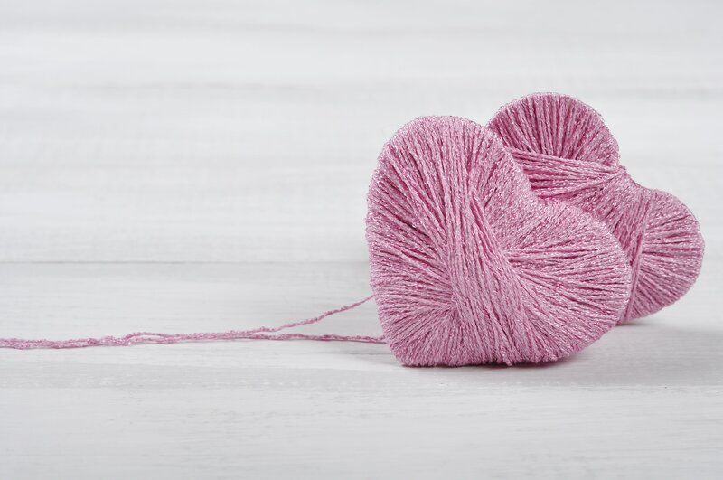 Pink Yarn Hearts