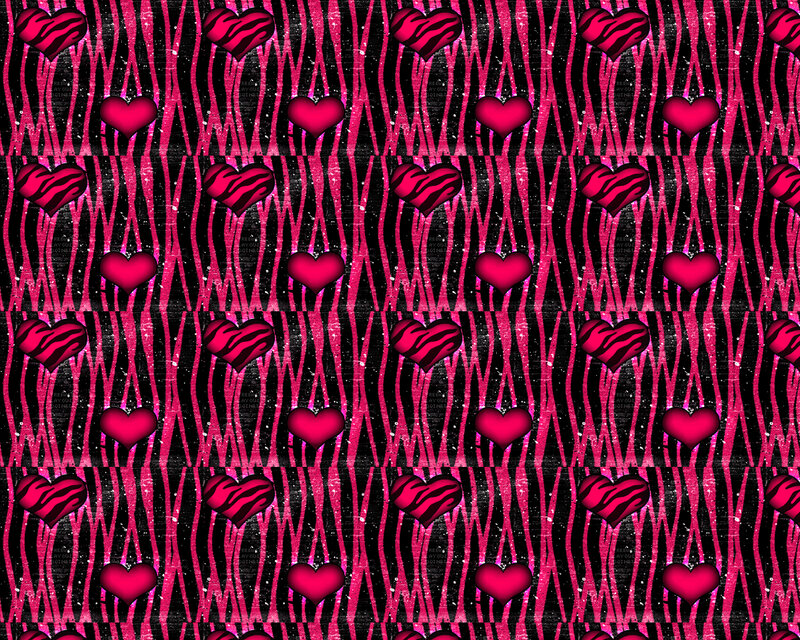 Pink Zebra Print Hearts — Bold