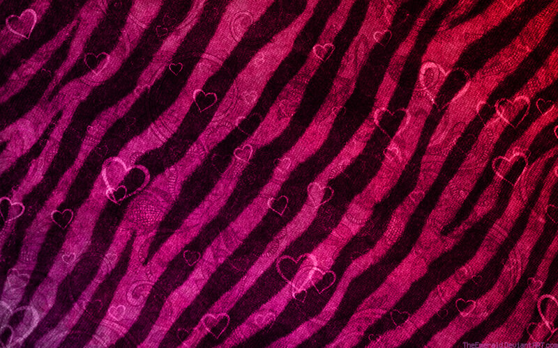 pink zebra print hearts