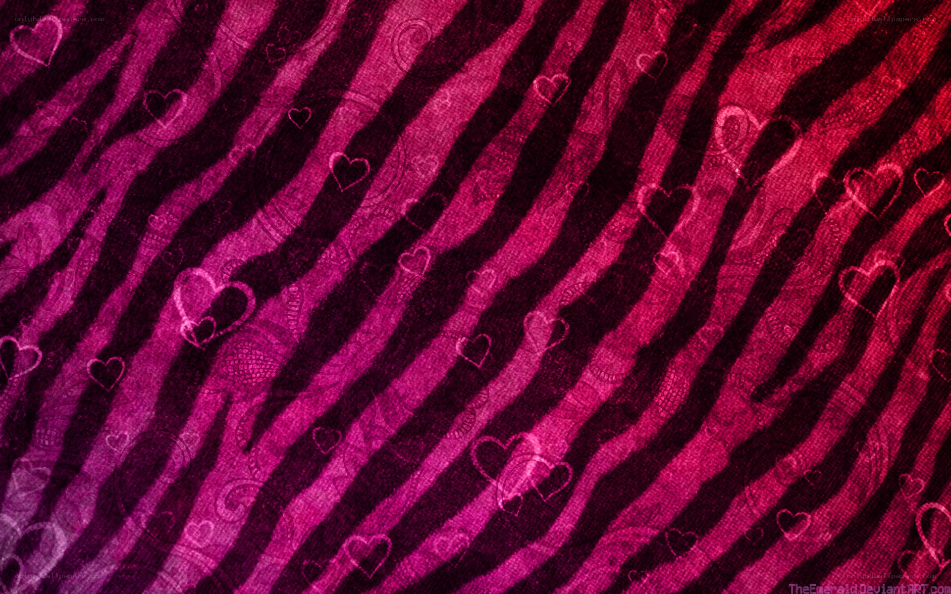 pink zebra print hearts