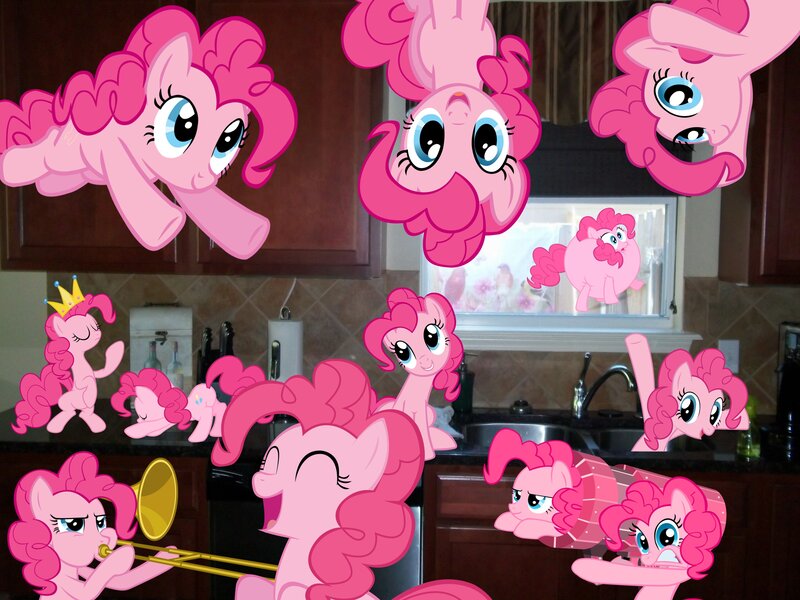 Pinkie Pie collage in kitchen