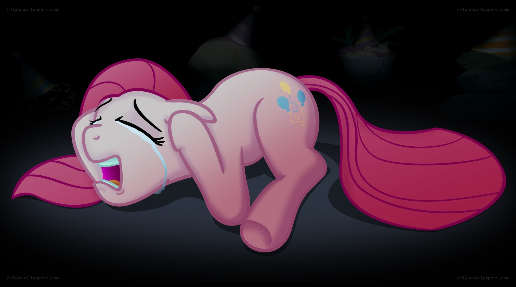 Pinkie Pie crying on floor