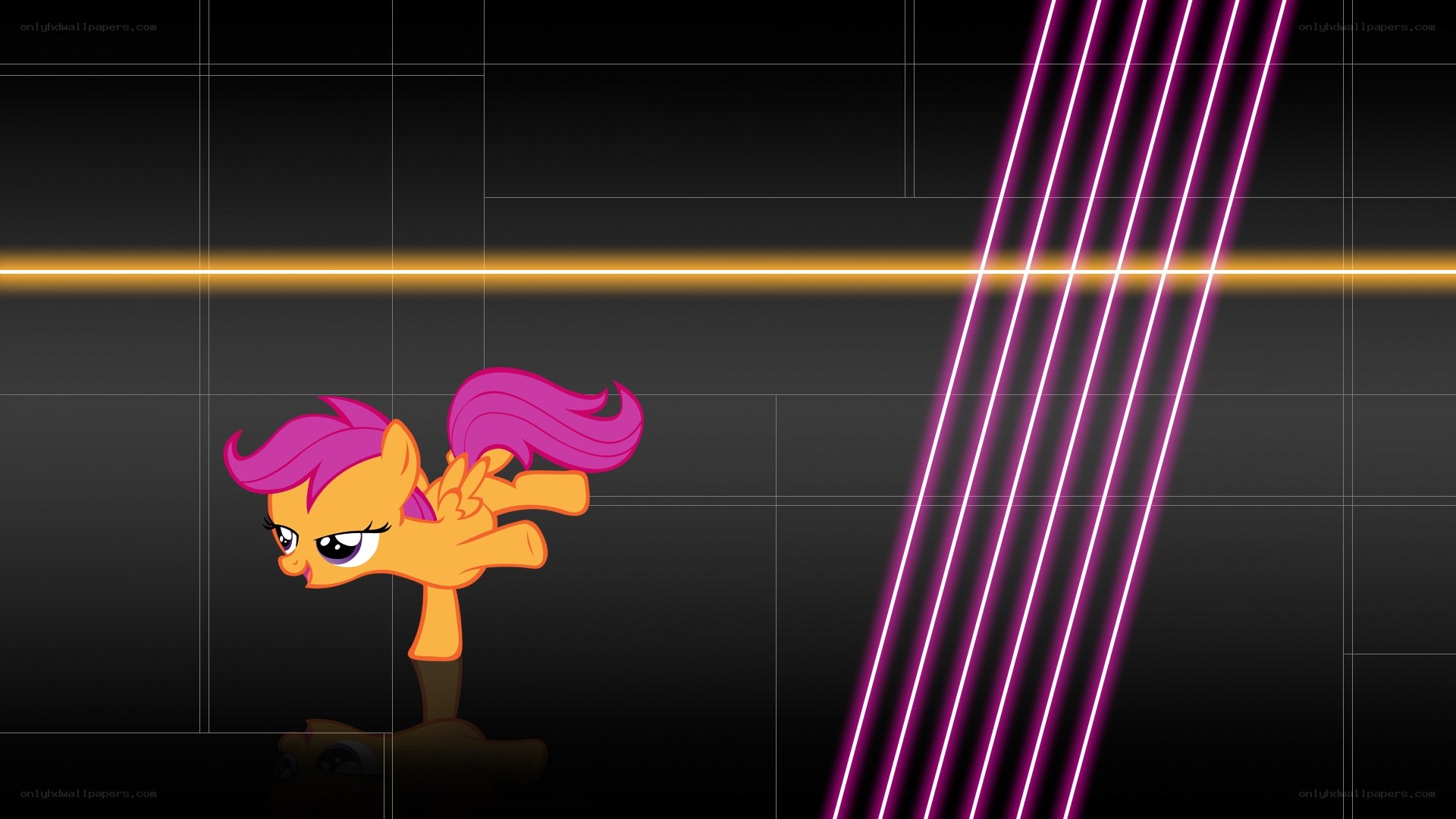 Pinkie Pie in a neon scene