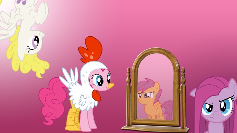 Pinkie Pie in chicken costume