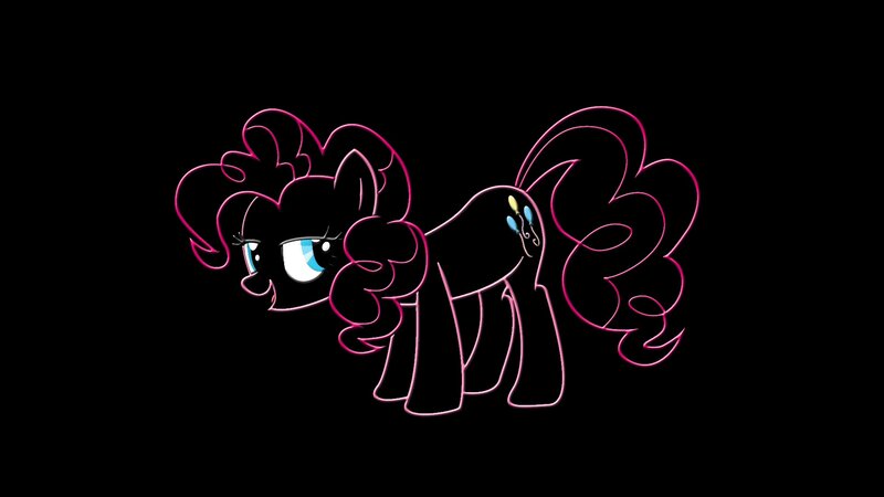 Pinkie Pie neon outline
