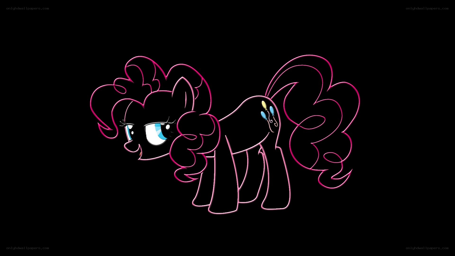 Pinkie Pie neon outline