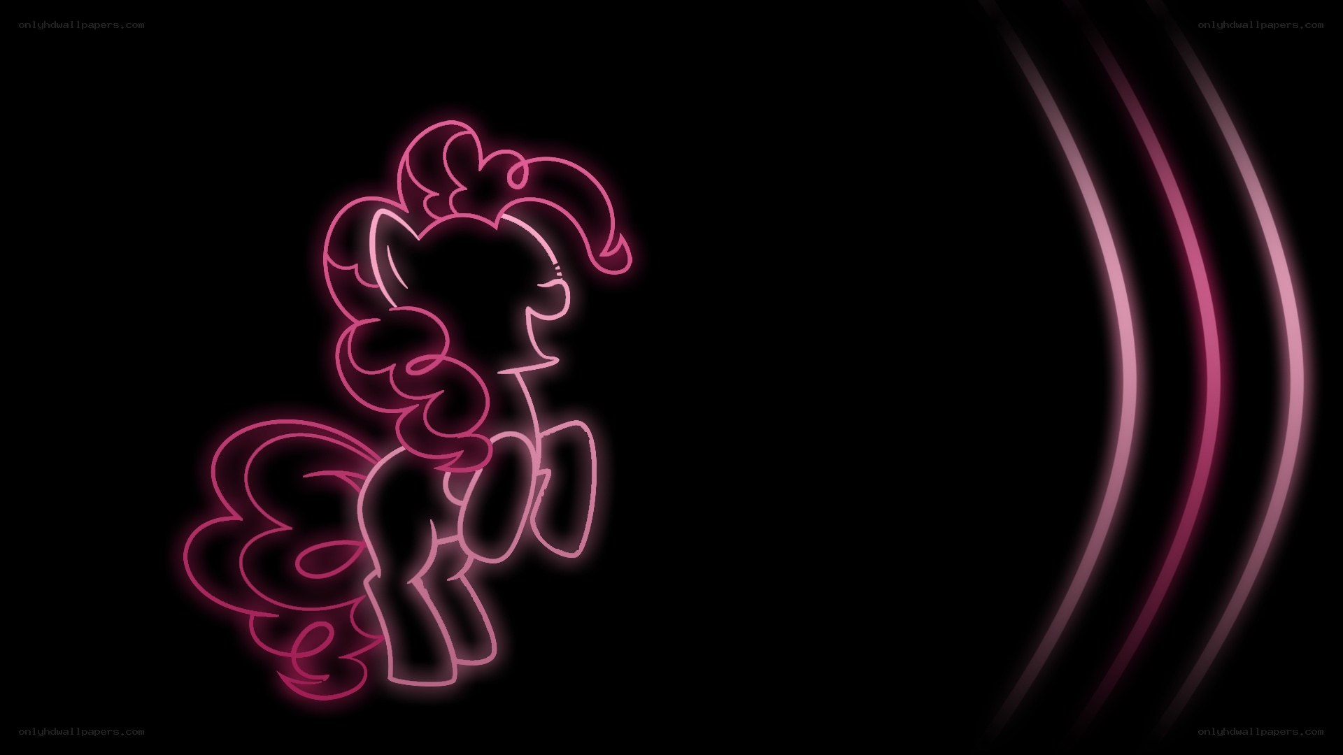 Pinkie Pie neon outline