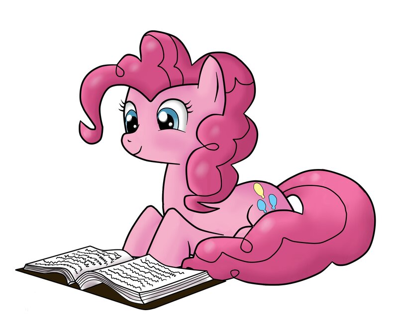 Pinkie Pie reading a book