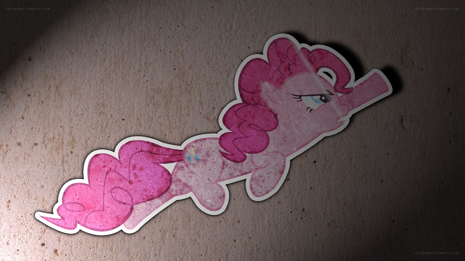 Pinkie Pie sticker on wall