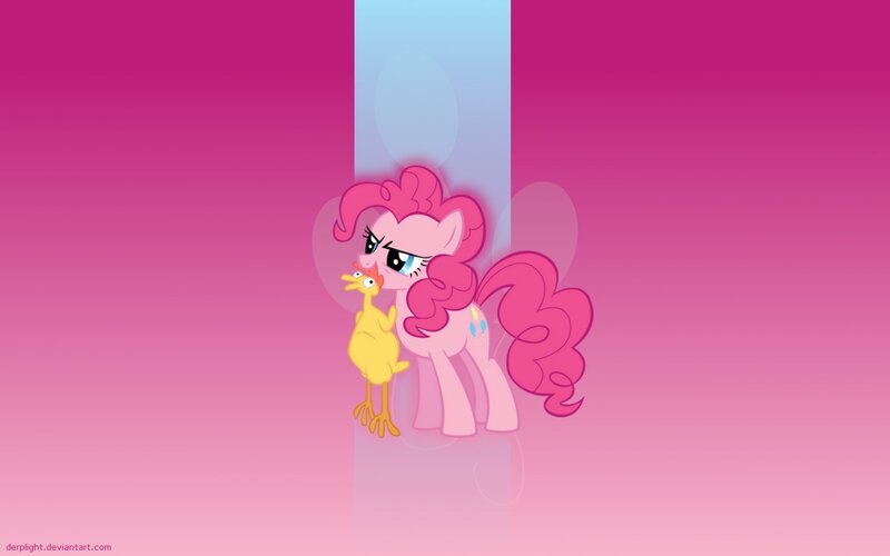 Pinkie Pie with a chicken