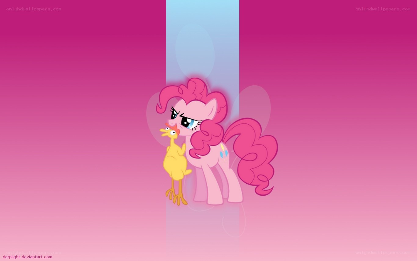 Pinkie Pie with a chicken