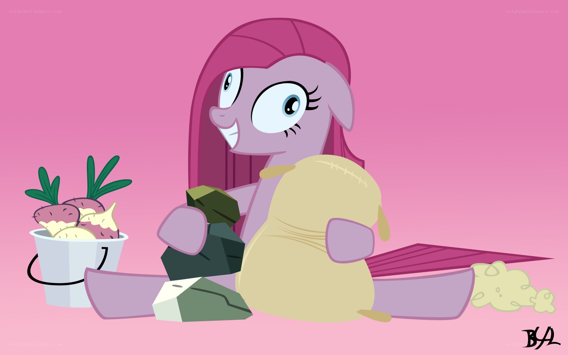 Pinkie Pie with a sack