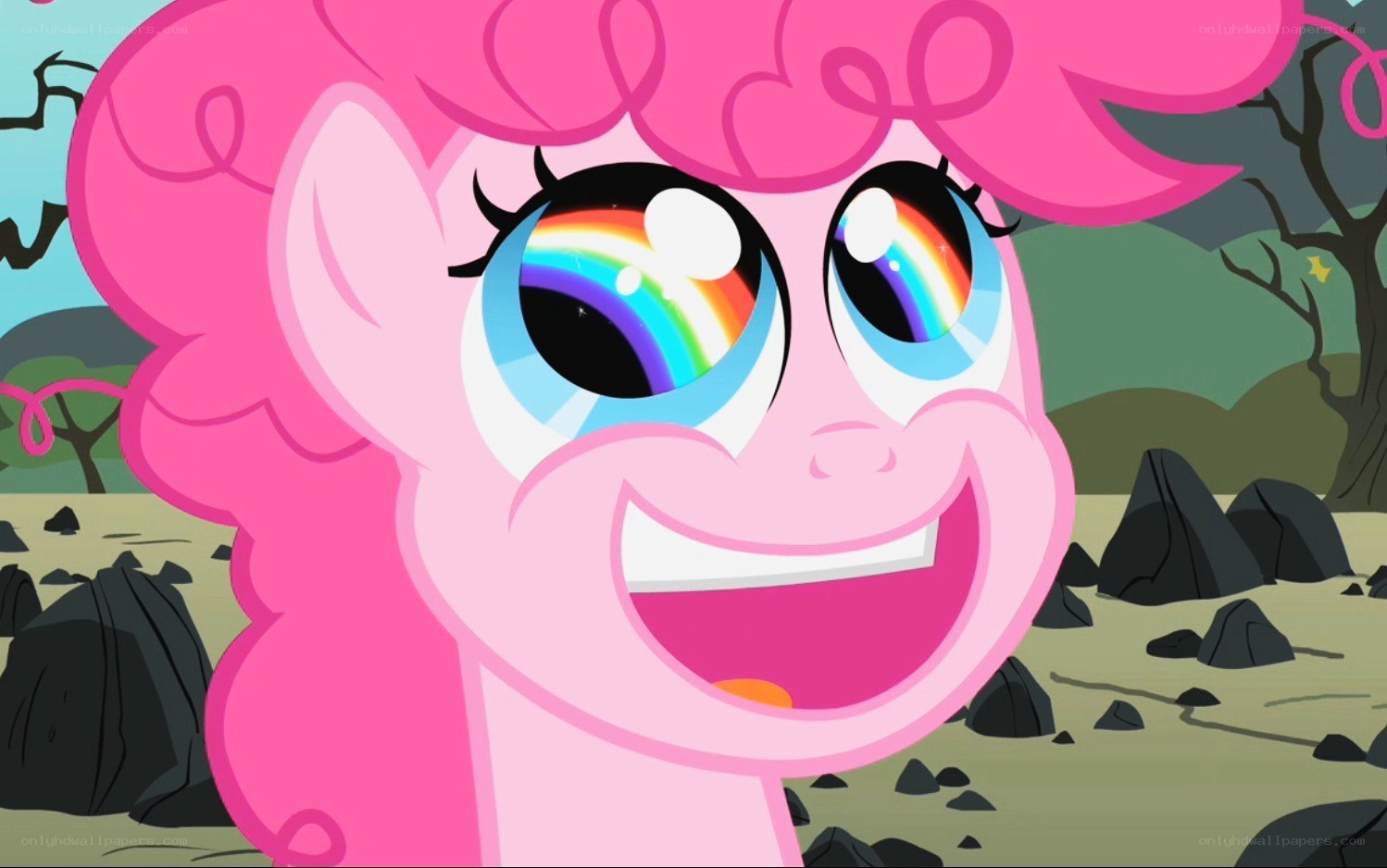 Pinkie Pie with rainbow eyes