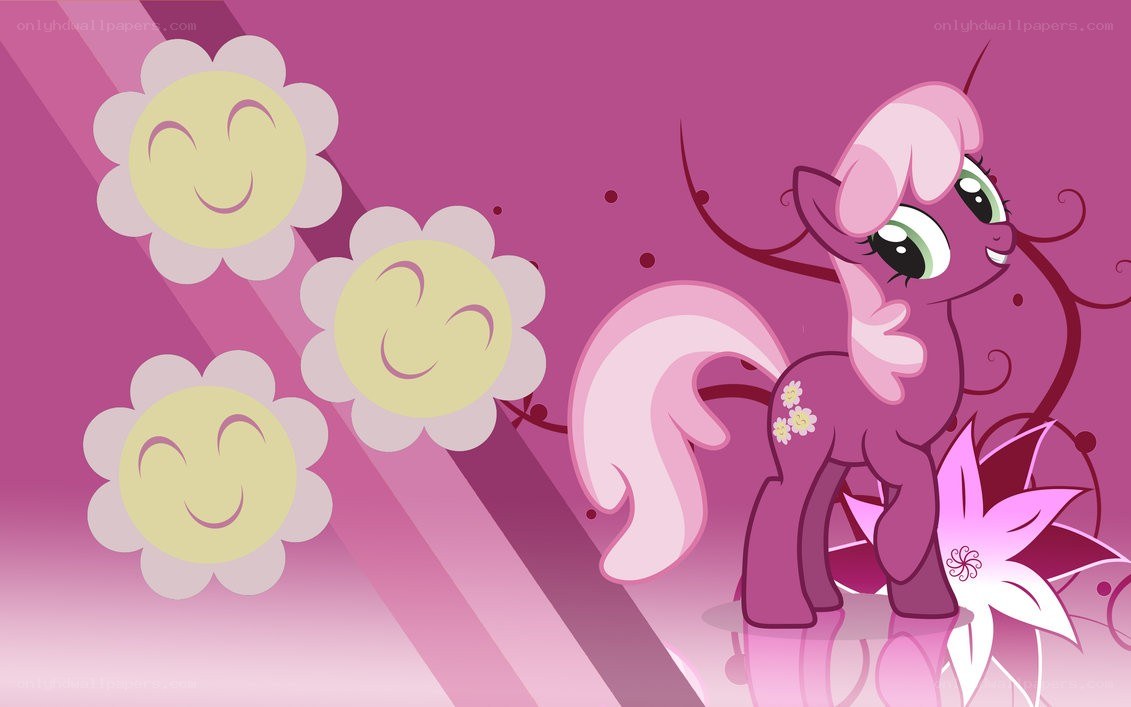 Pinkie Pie with smiling flowers