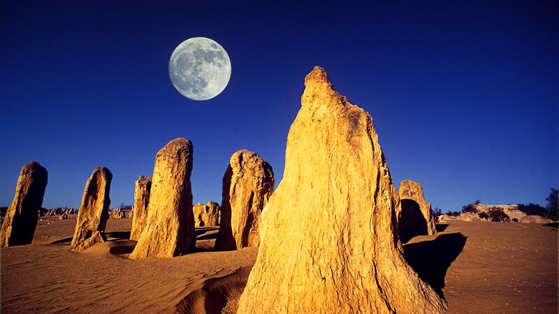 Pinnacles Desert Formation — Blue, Dramatic, Night