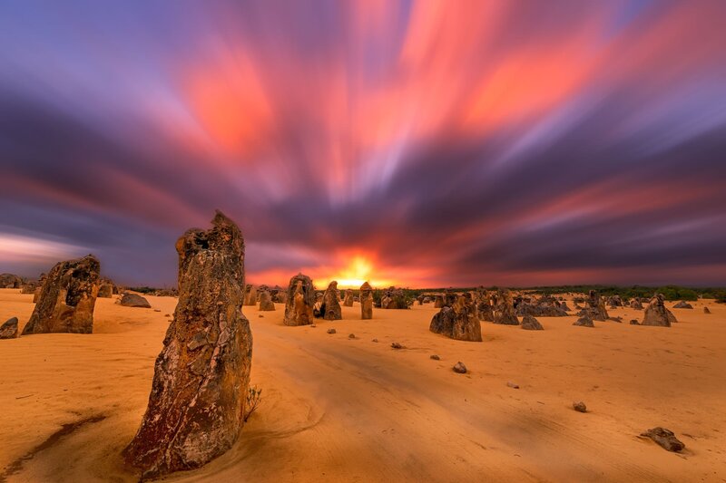 Pinnacles Desert Formation — Orange, Dramatic