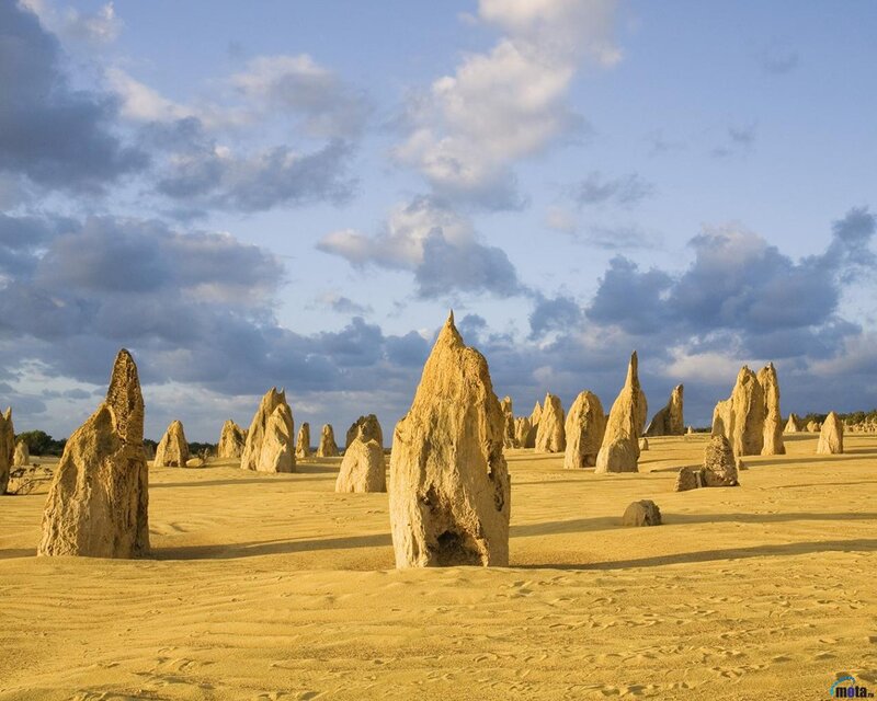 Pinnacles Desert Formations — Yellow, Dramatic, Sunset
