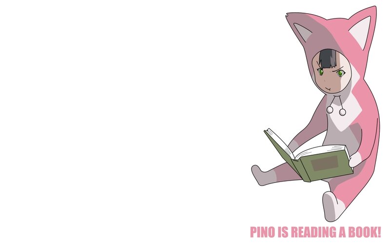 Pino reading a book