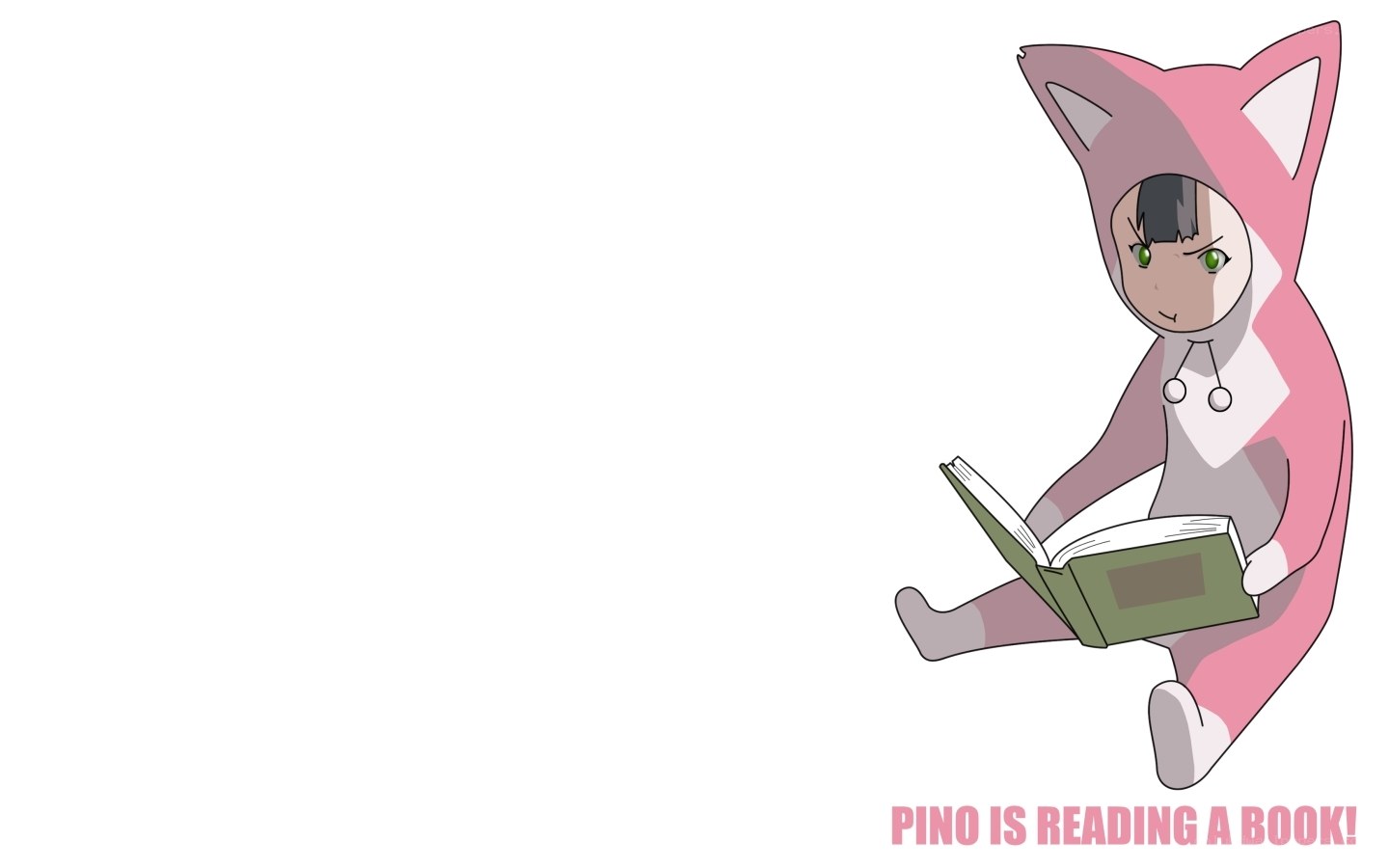 Pino reading a book