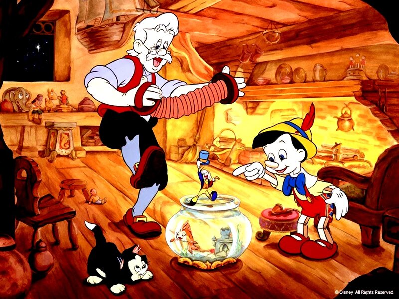 Pinocchio and Geppetto — Brown, Warm