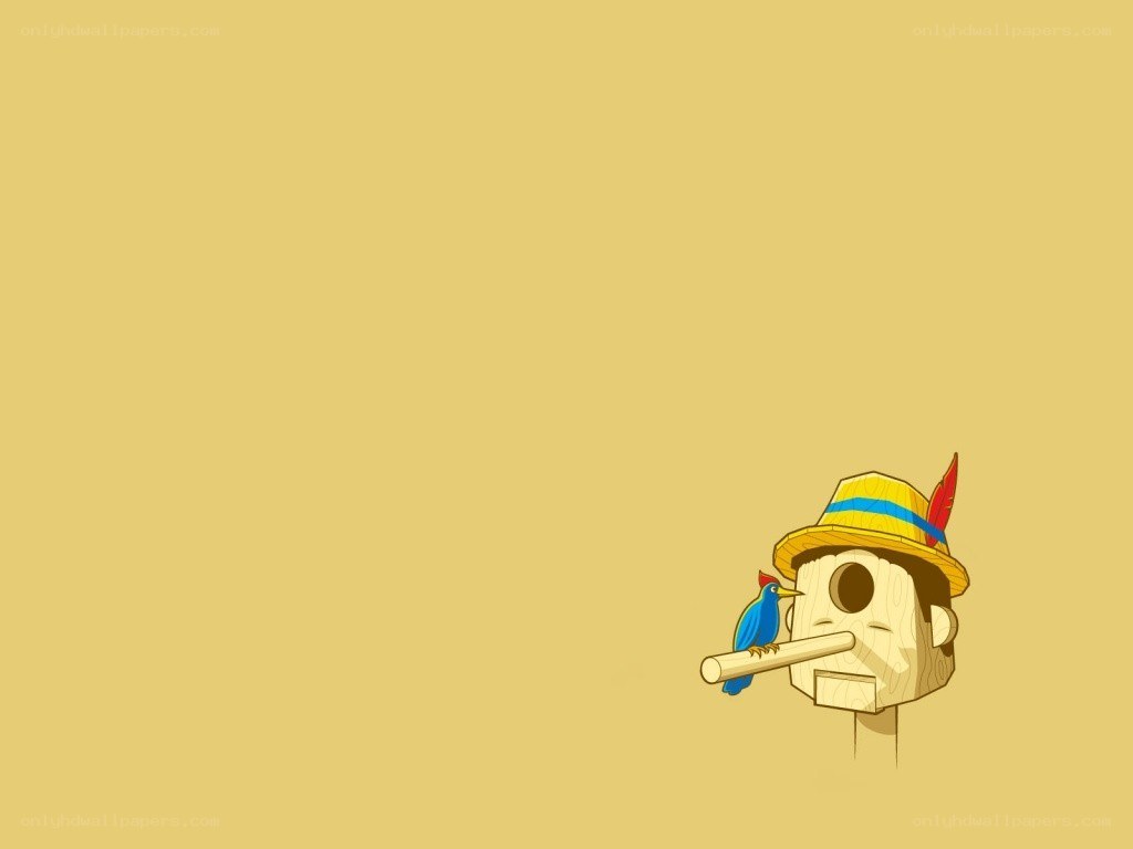 Pinocchio birdhouse illustration