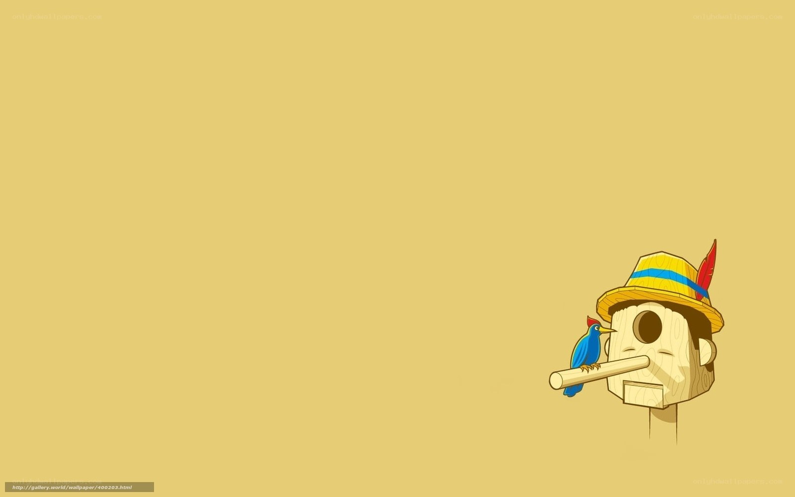 Pinocchio birdhouse wallpaper