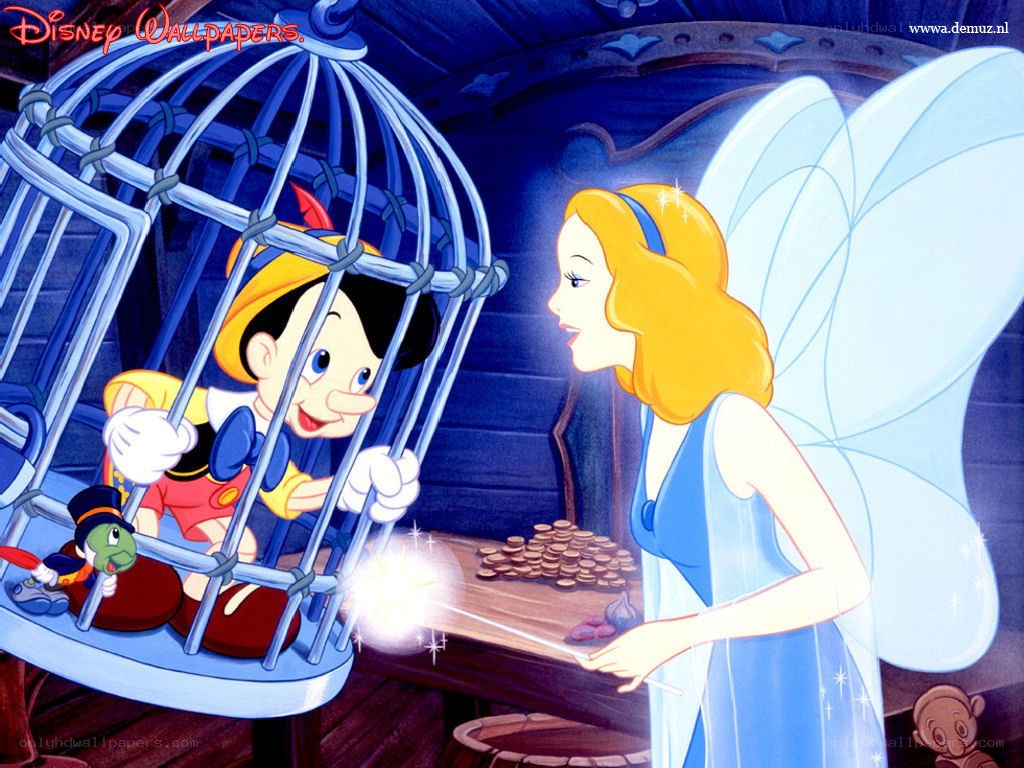 Pinocchio in a birdcage
