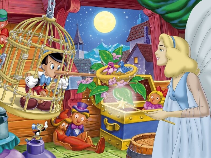 Pinocchio in a Birdcage — Blue