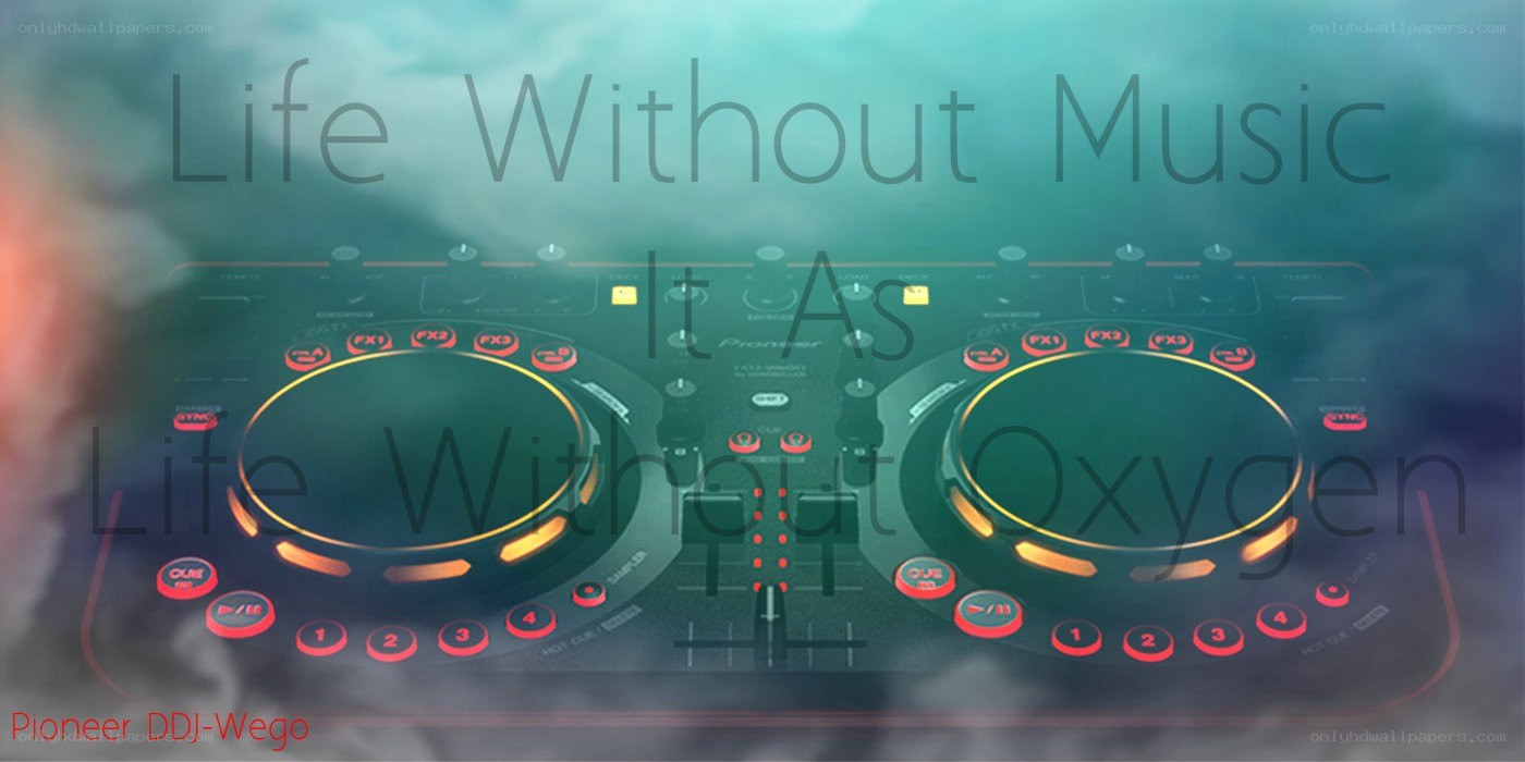 Pioneer DJ controller with text overlay