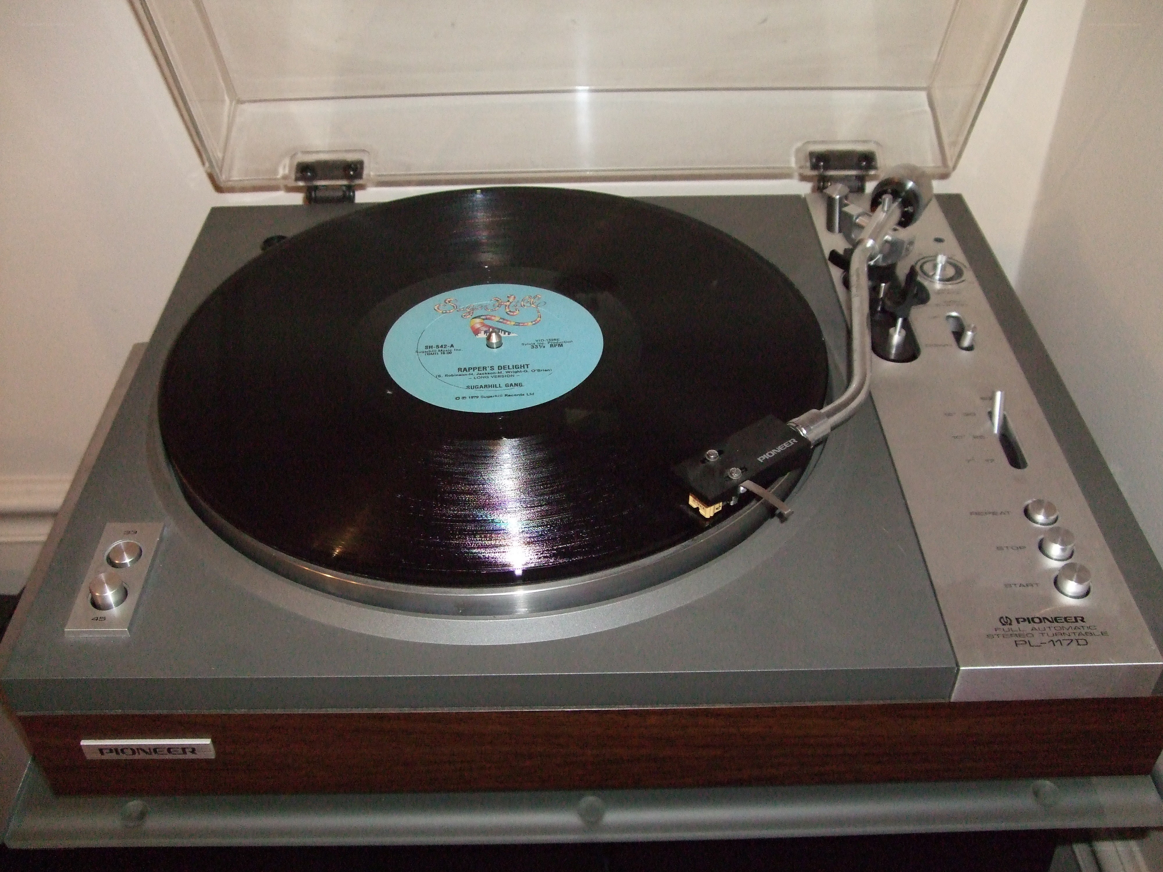 Pioneer turntable with vinyl record