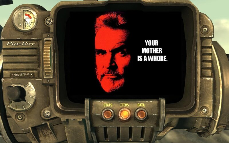 Pip-Boy screen with meme