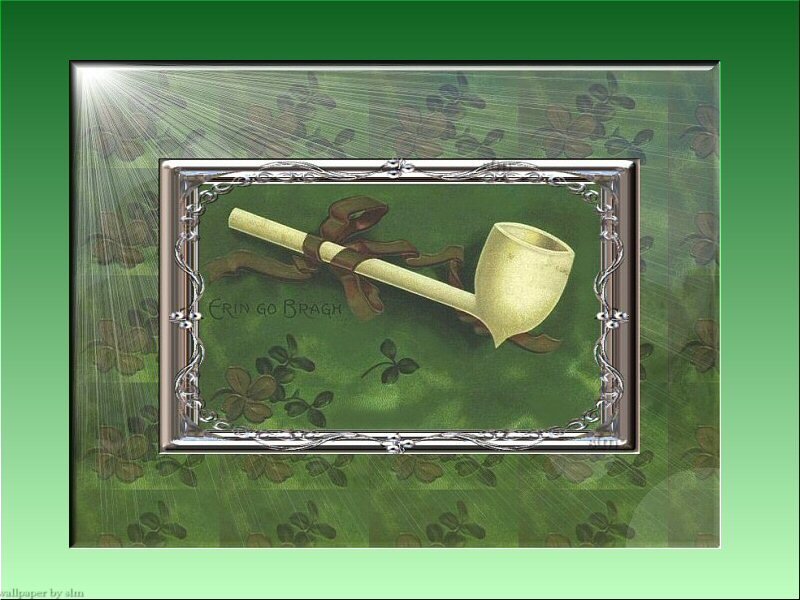pipe with shamrocks artwork