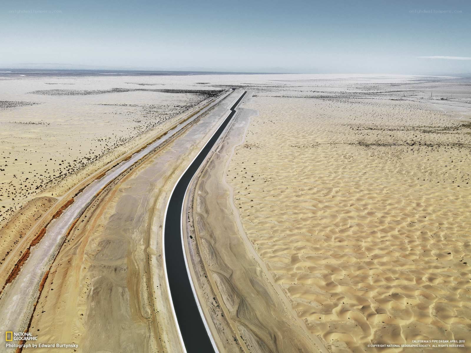 Pipeline in desert landscape