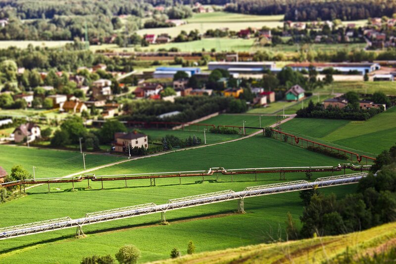 Pipeline over green fields