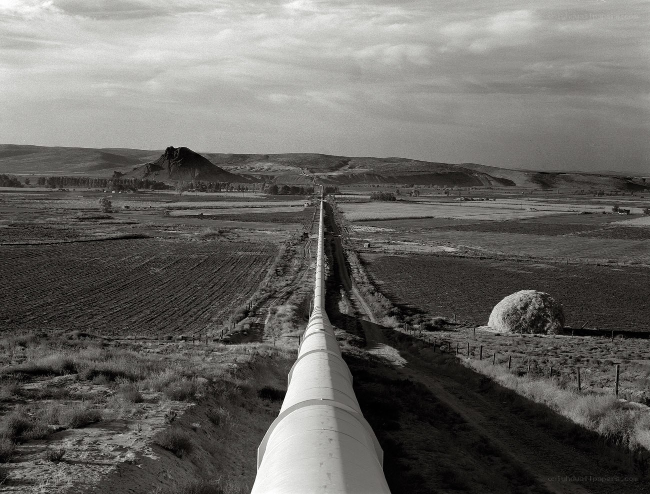 Pipeline through rural landscape