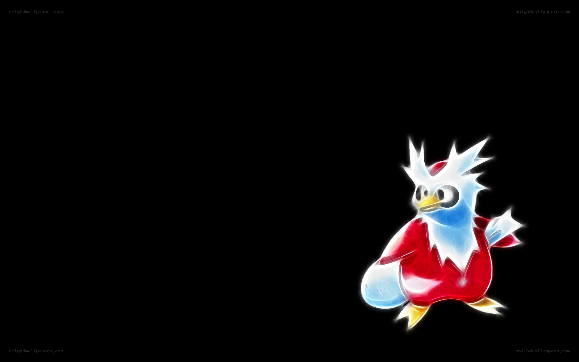 Piplup glowing on black