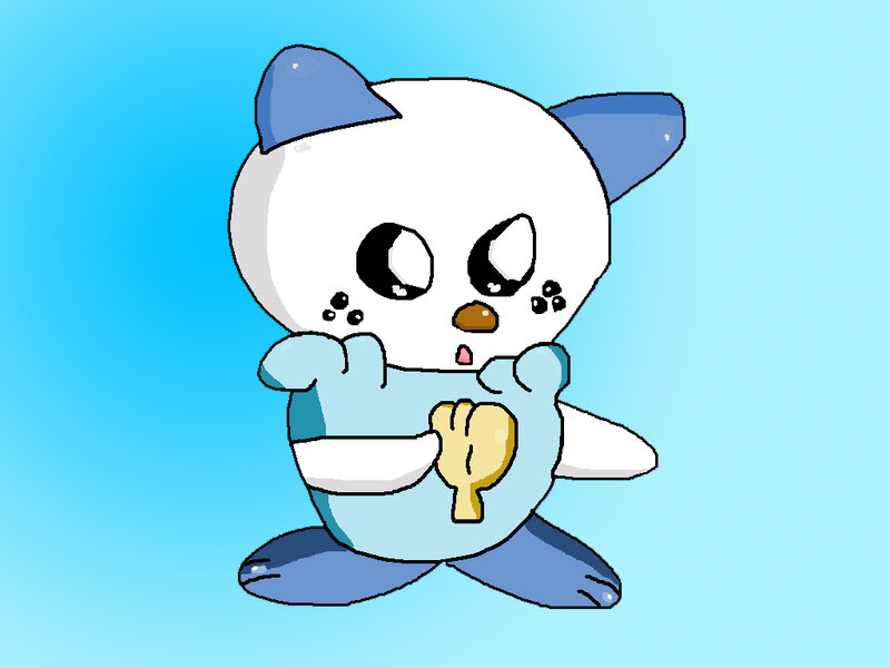Piplup holding a fish