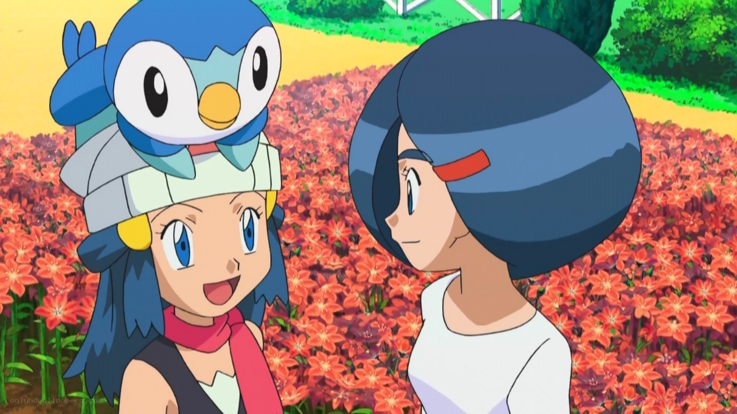 Piplup on Dawn's head