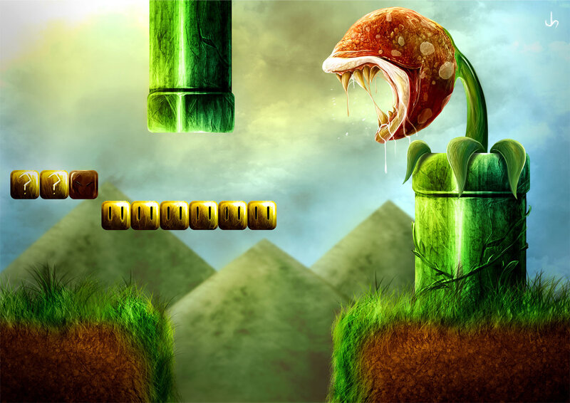 Piranha Plant in a game scene