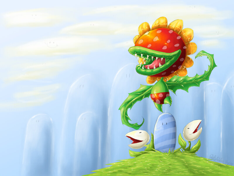 Piranha Plant in a sunny field