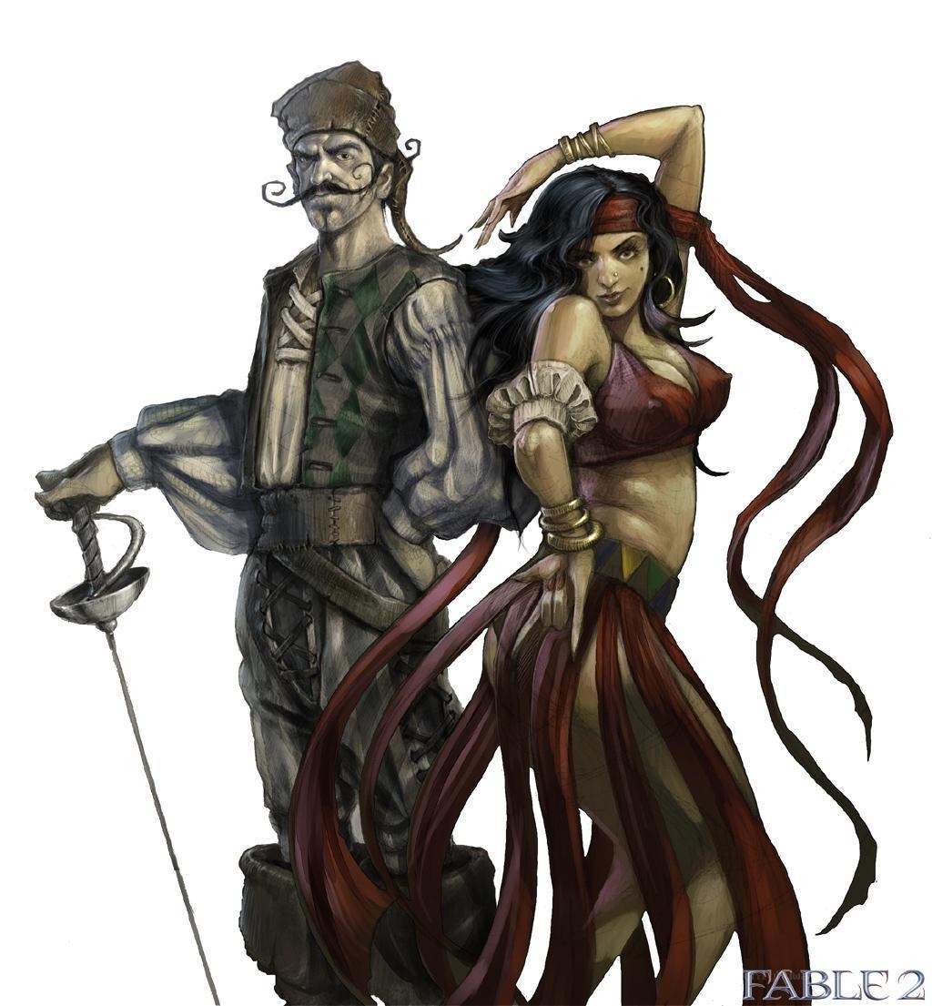 Pirate and dancer duo