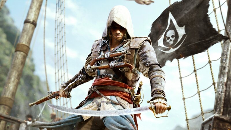 Pirate Assassin on Ship — Brown, Dramatic, Afternoon, 3d Render, Sword