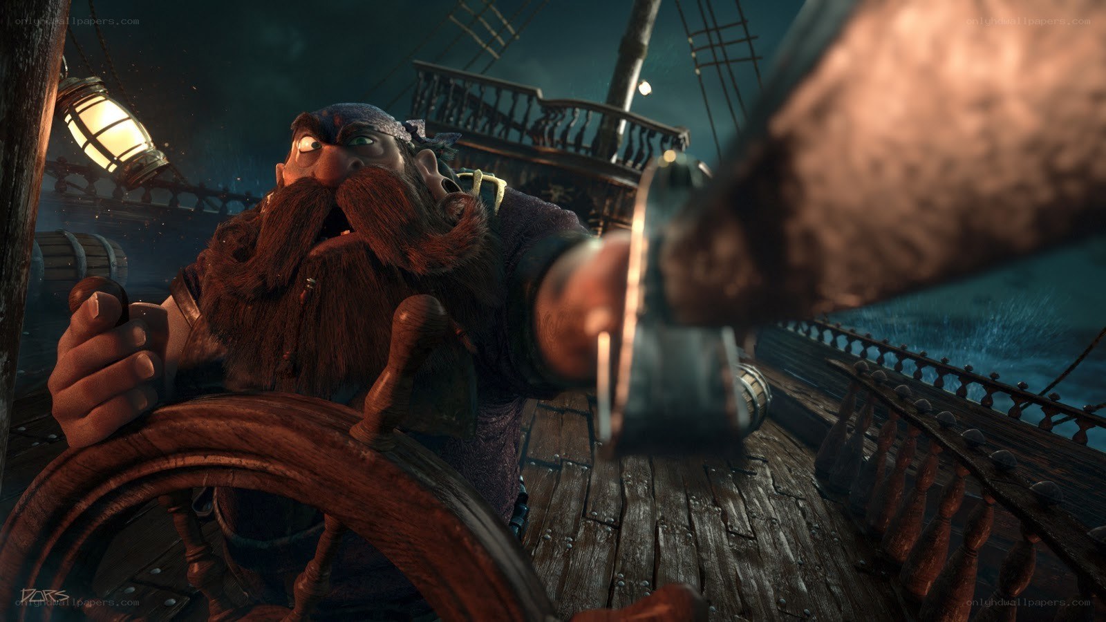 pirate at the helm