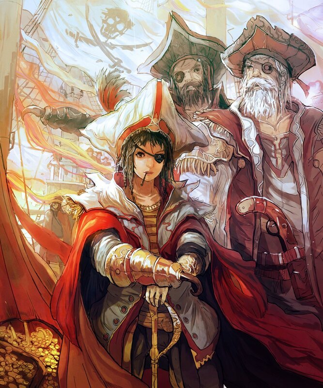 Pirate Captain and Crew