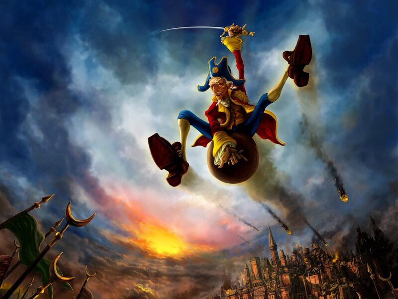 Pirate Captain in Mid-Air Battle