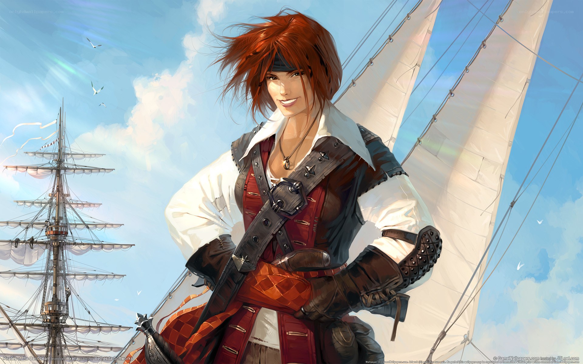 pirate captain on a sailing ship
