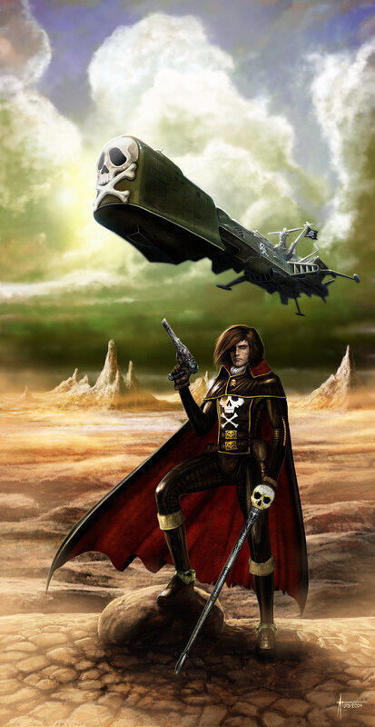 Pirate captain on alien planet