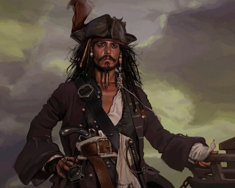 Pirate Captain on Ship — Brown